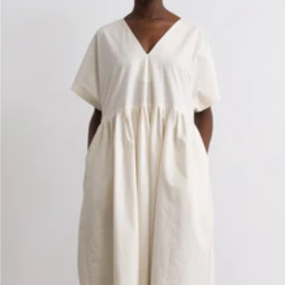 OZMA Cream V-Neck Maxi Dress
